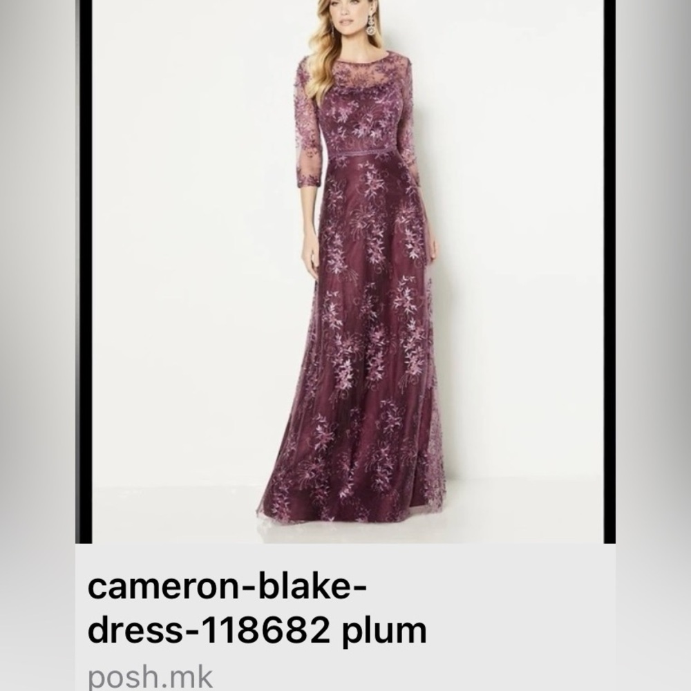 Plum Lace Evening Gown